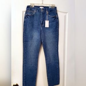 Good American Good Classic Jeans Raw Hem Blue 940 10/30 NWT